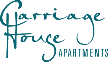 A logo for a place called Carriage House Apartments.